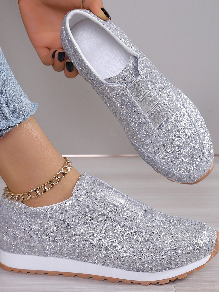 Lässig Unifarben Atmungsaktiv Slip On Flach Flache Schuhe Nahtverarbeitung