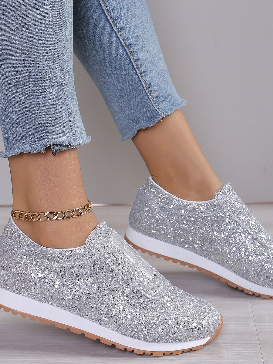 Lässig Unifarben Atmungsaktiv Slip On Flach Flache Schuhe Nahtverarbeitung