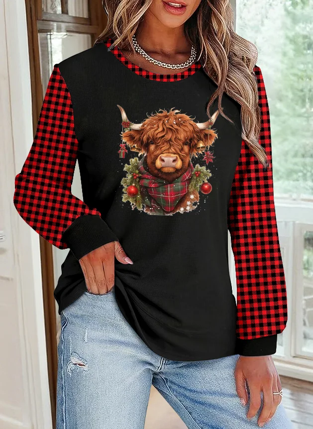 Lässig Rundhals Farbblock Sweatshirt