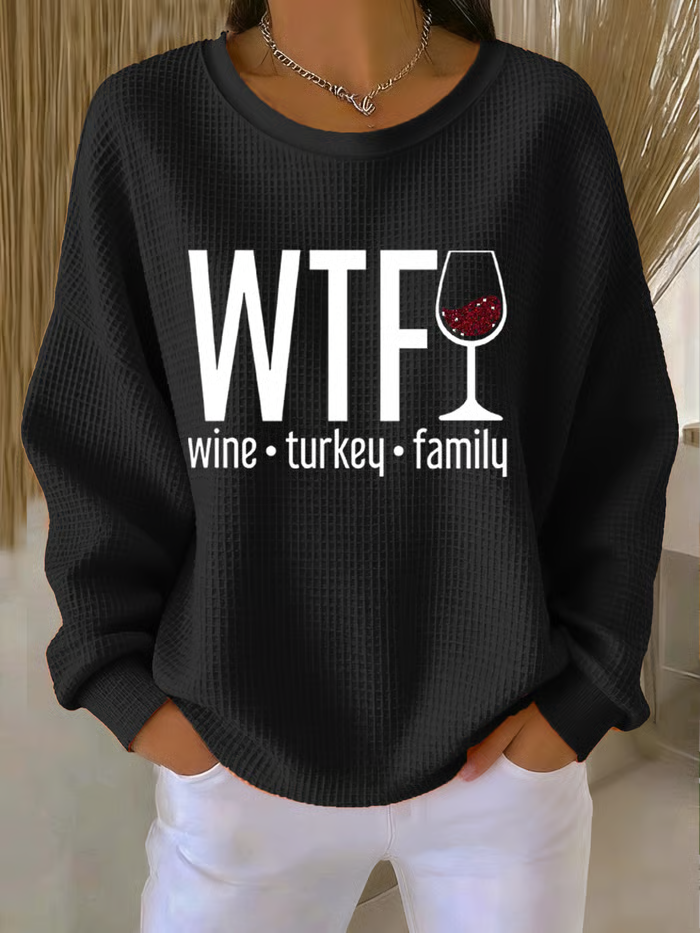 Lässig Rundhals Textbriefe Sweatshirt