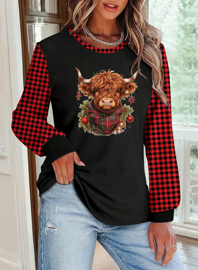 Lässig Rundhals Farbblock Sweatshirt