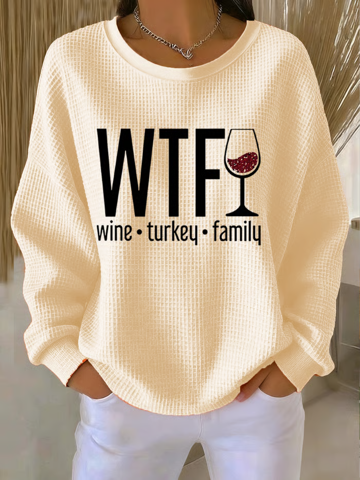 Lässig Rundhals Textbriefe Sweatshirt