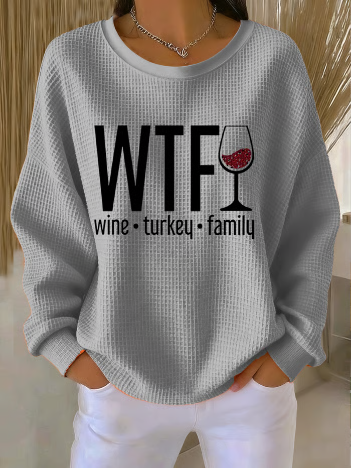 Lässig Rundhals Textbriefe Sweatshirt