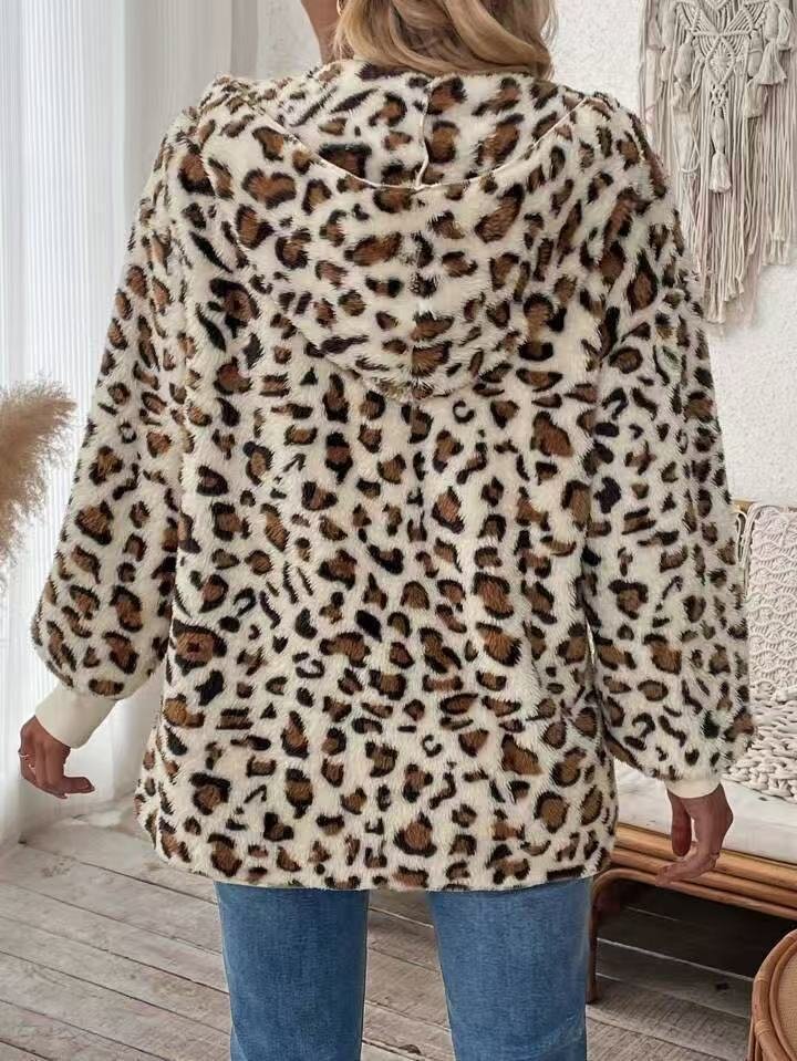 Damen Frühling/Herbst Oberbekleidung Lässig Polka Dots Langarm Kapuze Jacke