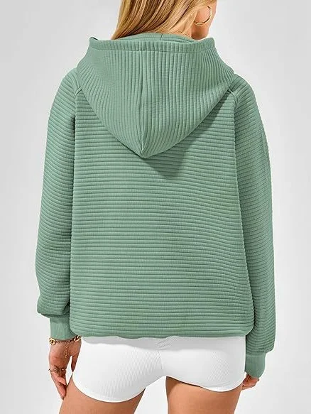 Lässig Kapuze Unifarben Sweatshirt Nahtverarbeitung