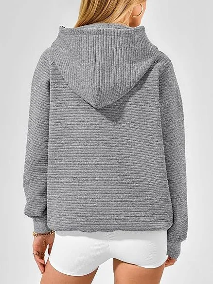 Lässig Kapuze Unifarben Sweatshirt Nahtverarbeitung
