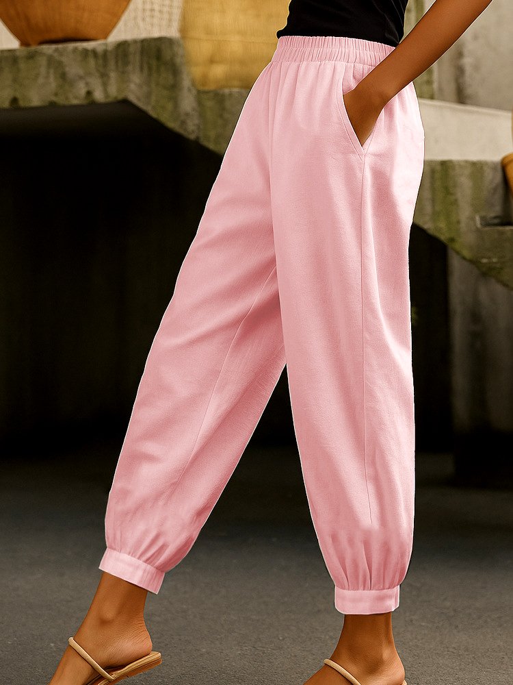 Damen Unifarben Lang Hose Lässig Frühling/Herbst Hose
