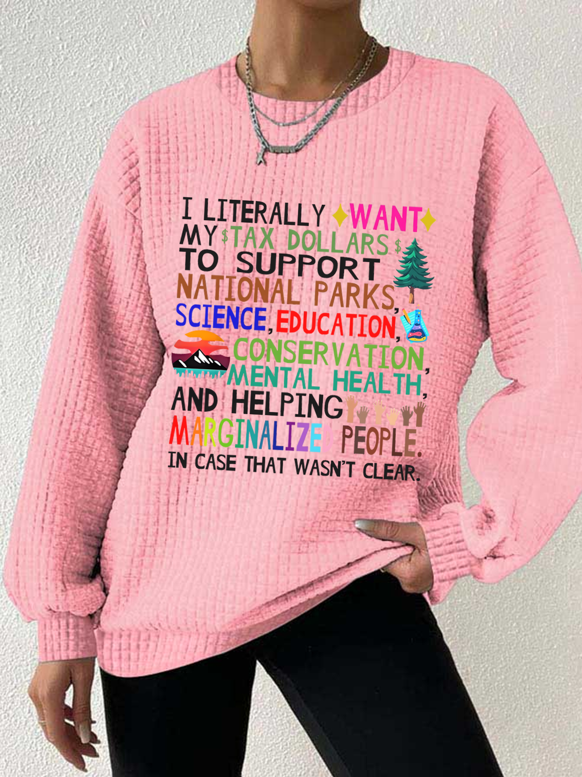 Lässig Rundhals Textbriefe Sweatshirt