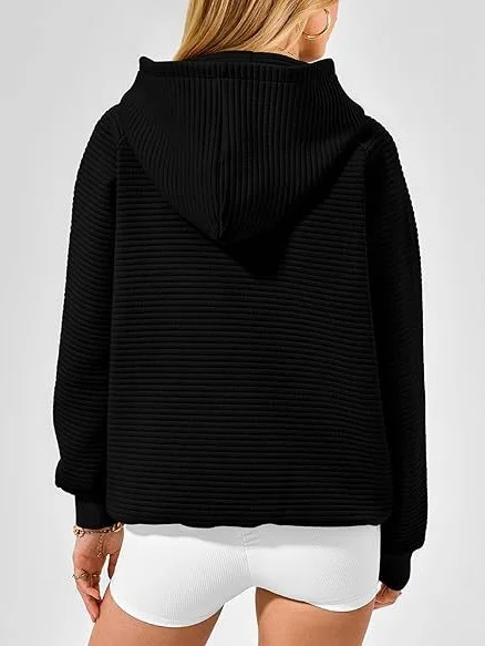Lässig Kapuze Unifarben Sweatshirt Nahtverarbeitung
