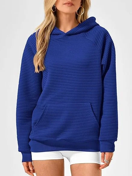Lässig Kapuze Unifarben Sweatshirt Nahtverarbeitung