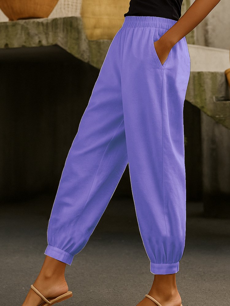 Damen Unifarben Lang Hose Lässig Frühling/Herbst Hose