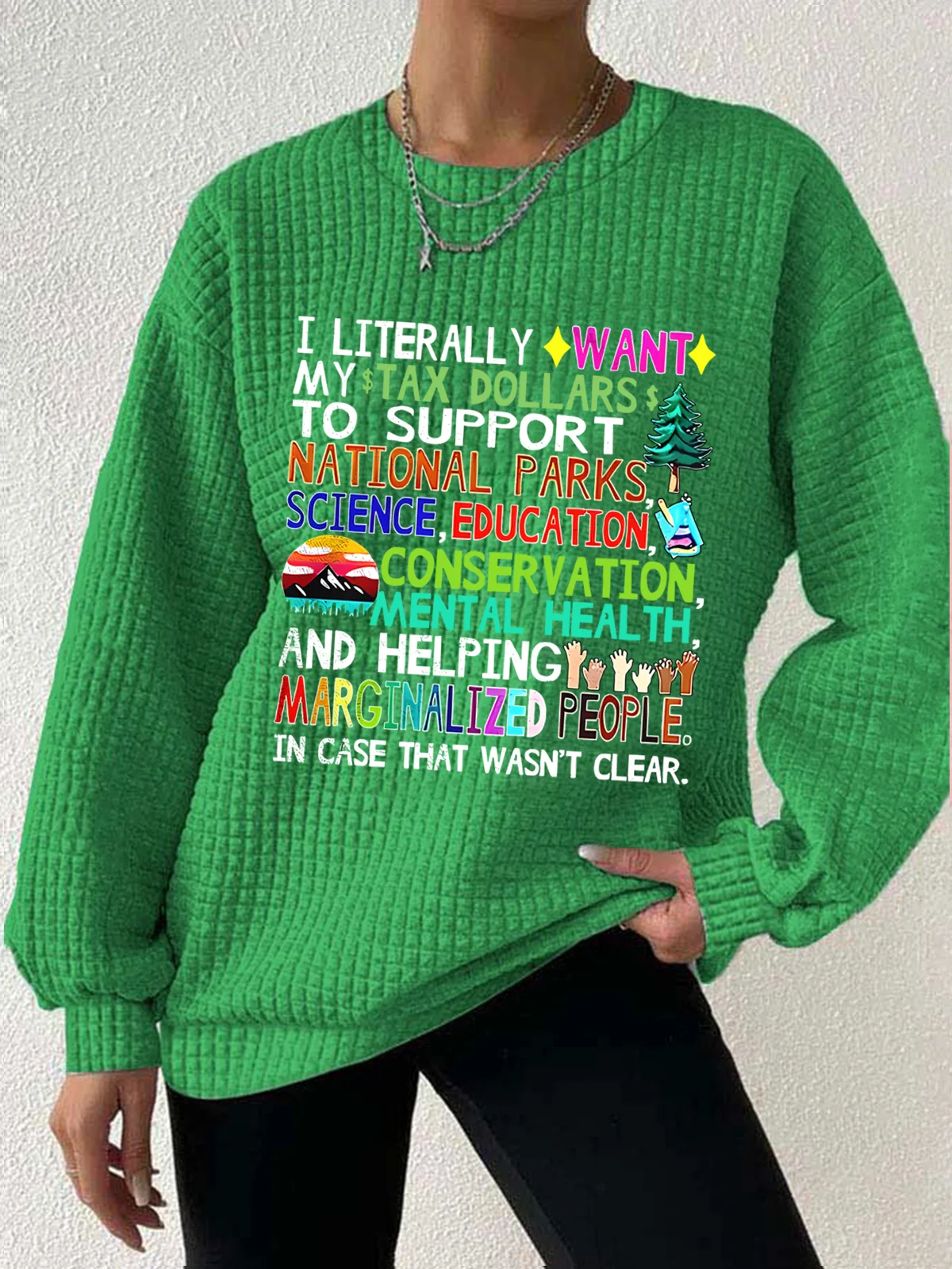 Lässig Rundhals Textbriefe Sweatshirt