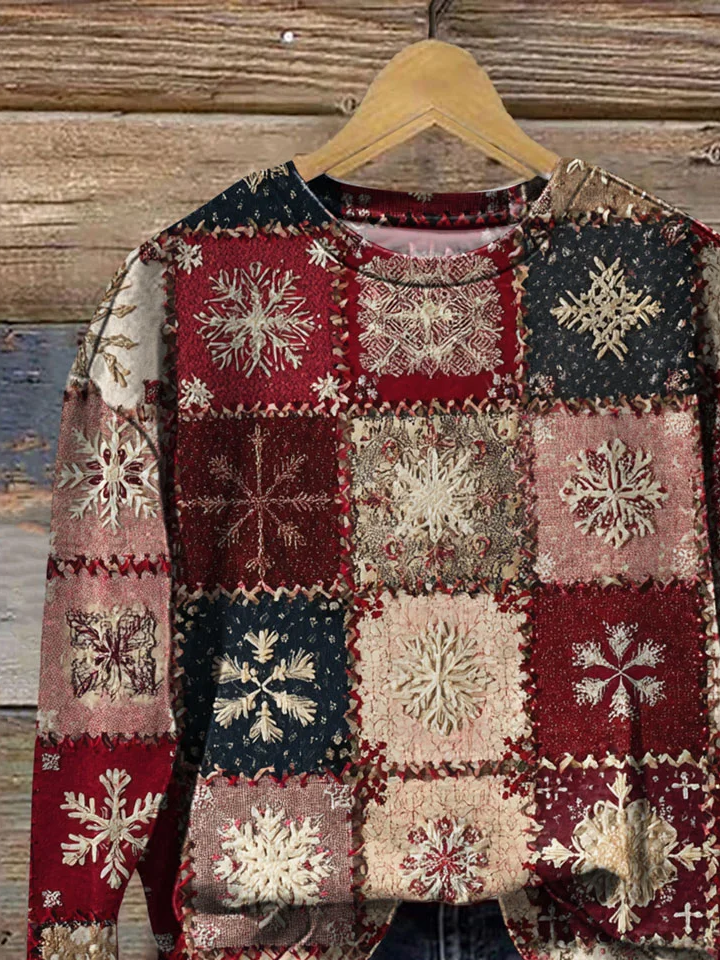 Lässig Rundhals Weihnachten Sweatshirt Print