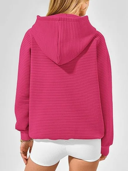 Lässig Kapuze Unifarben Sweatshirt Nahtverarbeitung