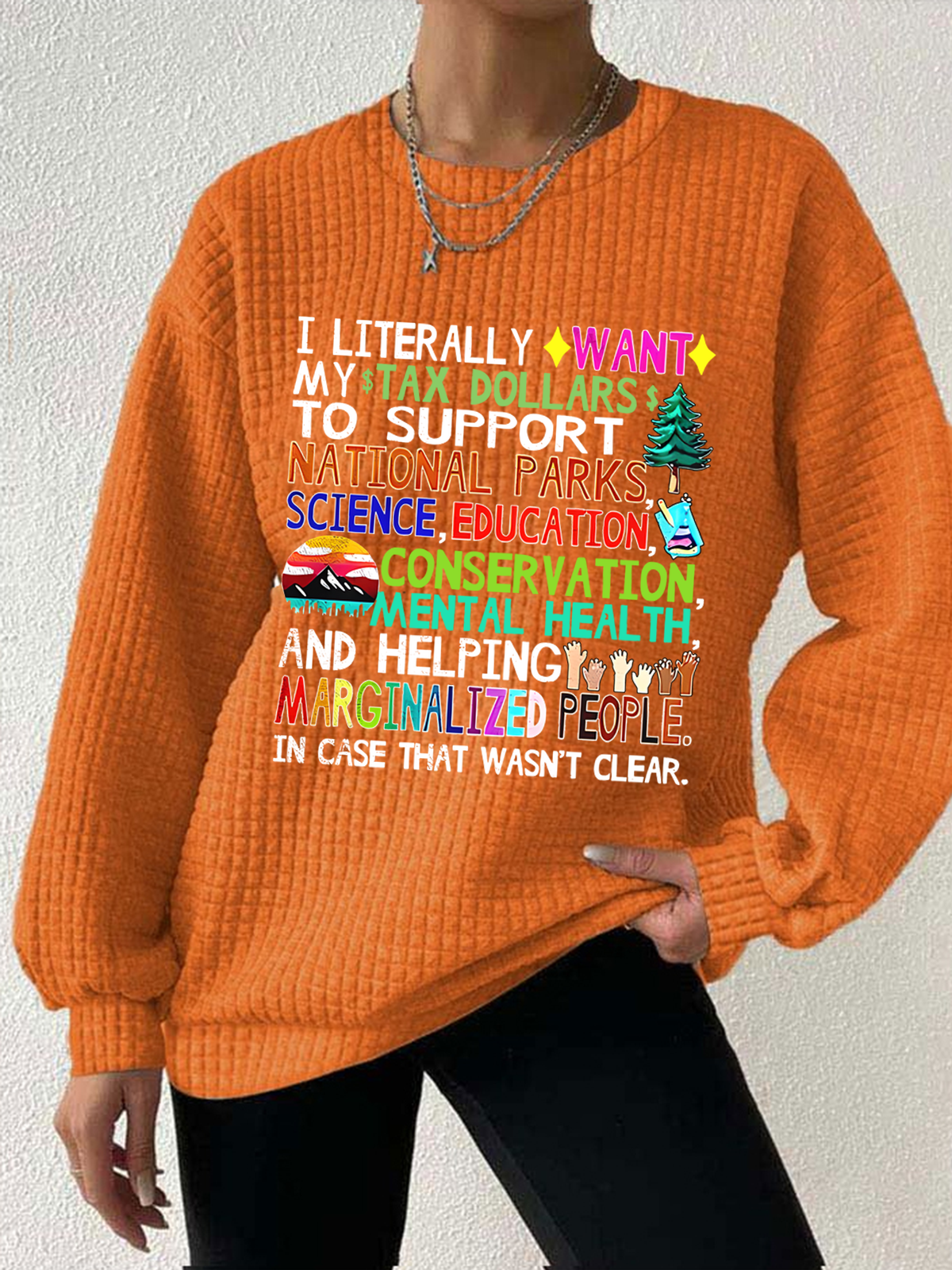 Lässig Rundhals Textbriefe Sweatshirt