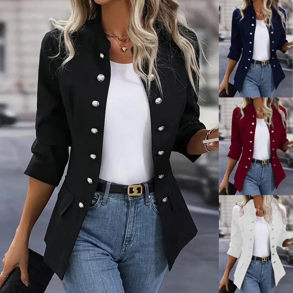 Damen Frühling/Herbst Oberbekleidung Lässig Unifarben Langarm Jacke