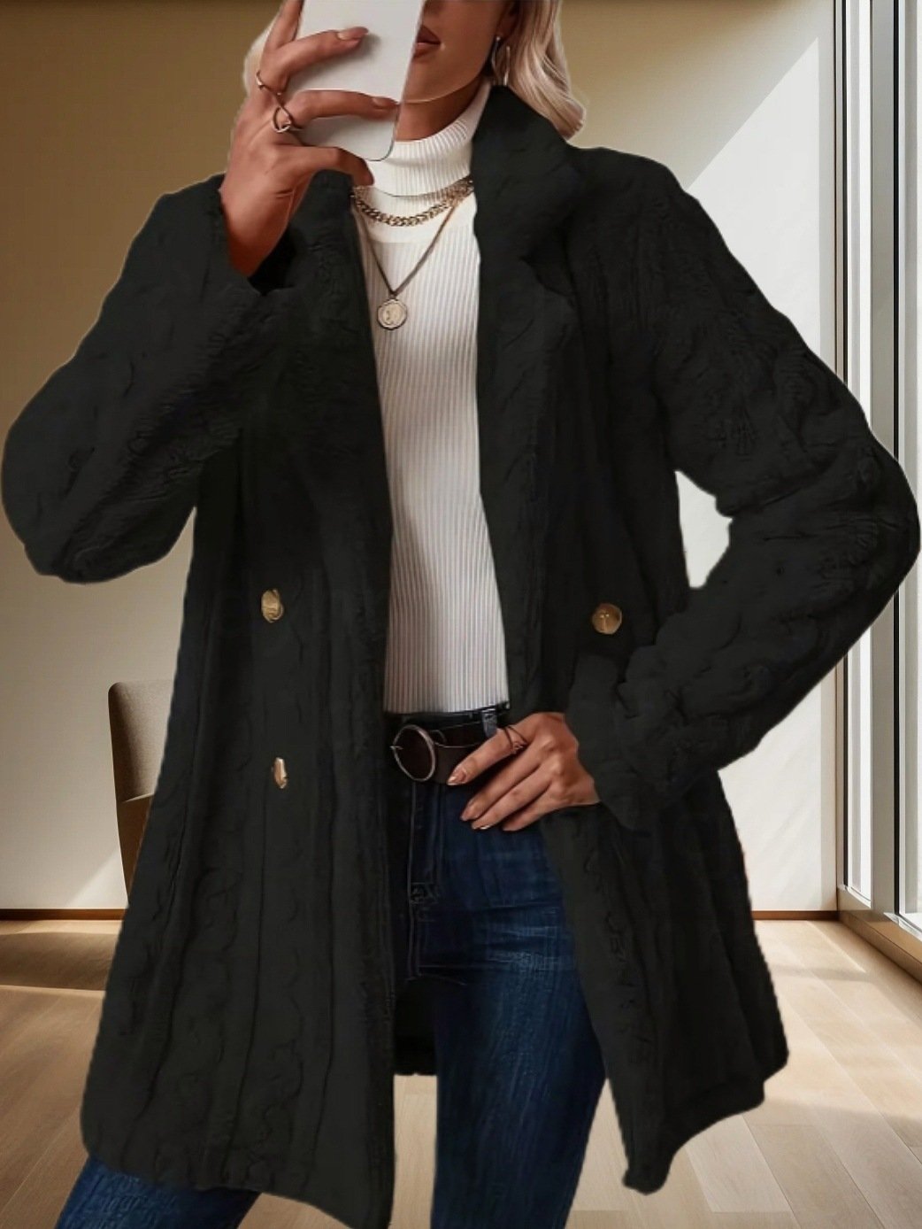 Damen Winter Oberbekleidung Lässig Unifarben Langarm Jacke
