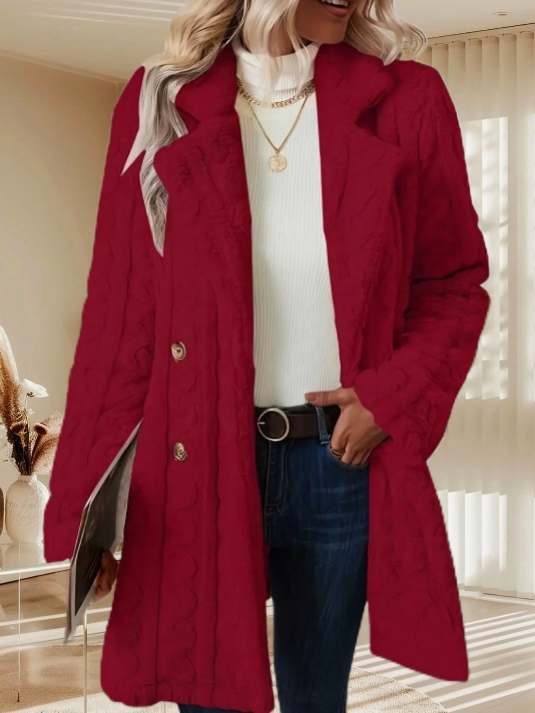 Damen Winter Oberbekleidung Lässig Unifarben Langarm Jacke