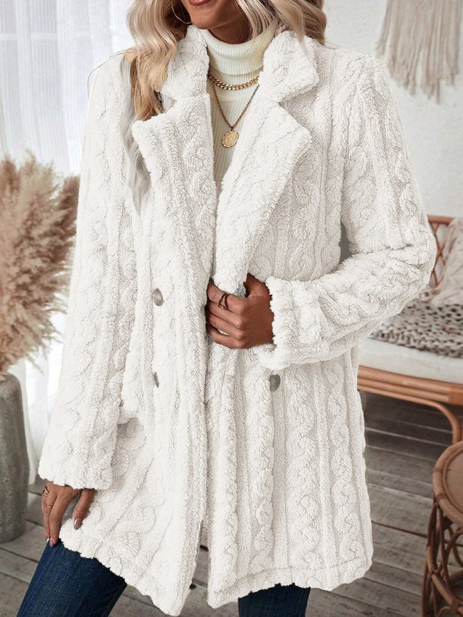 Damen Winter Oberbekleidung Lässig Unifarben Langarm Jacke