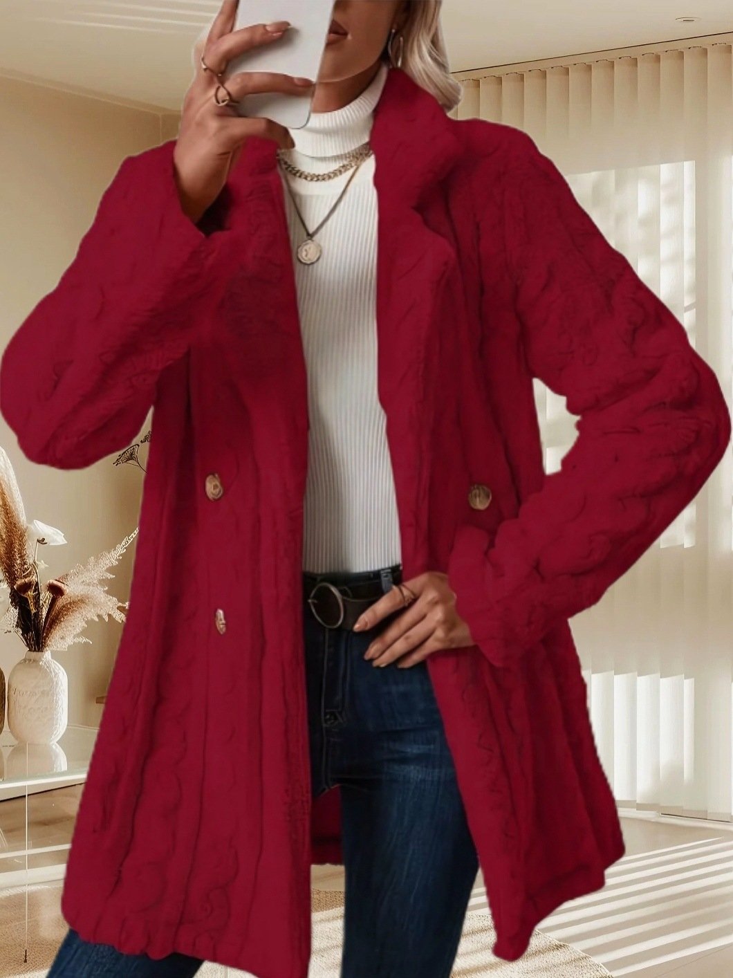 Damen Winter Oberbekleidung Lässig Unifarben Langarm Jacke