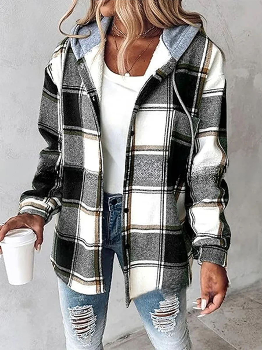 Damen Frühling/Herbst Oberbekleidung Retro Print Gestreift Langarm Stehkragen Jacke