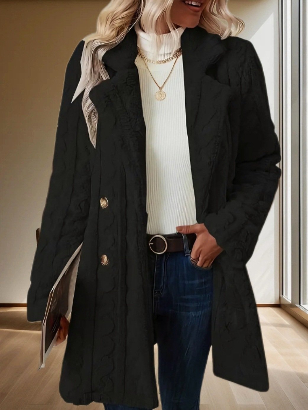 Damen Winter Oberbekleidung Lässig Unifarben Langarm Jacke