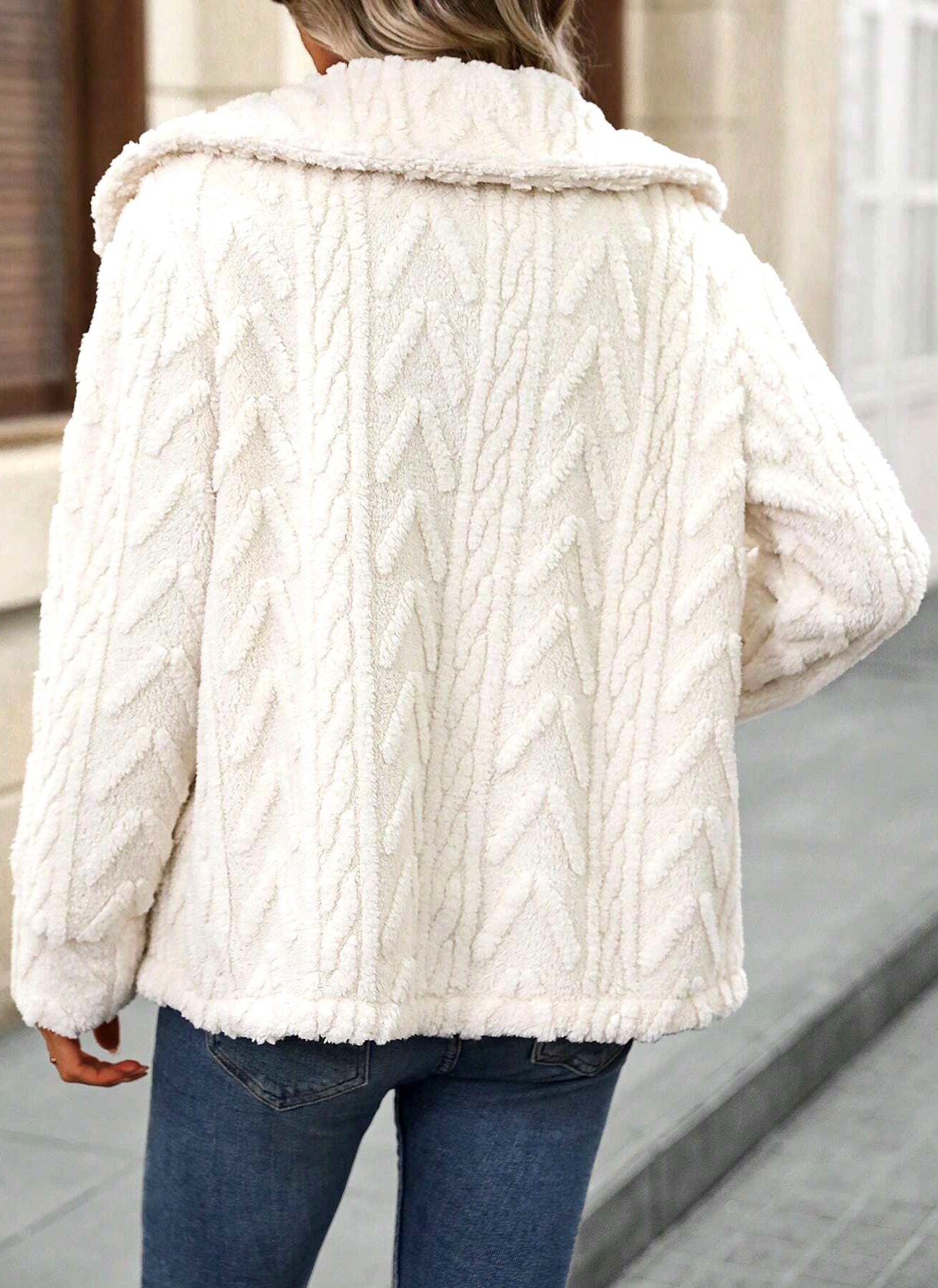 Damen Frühling/Herbst Oberbekleidung Lässig Unifarben Langarm Schalkragen Jacke