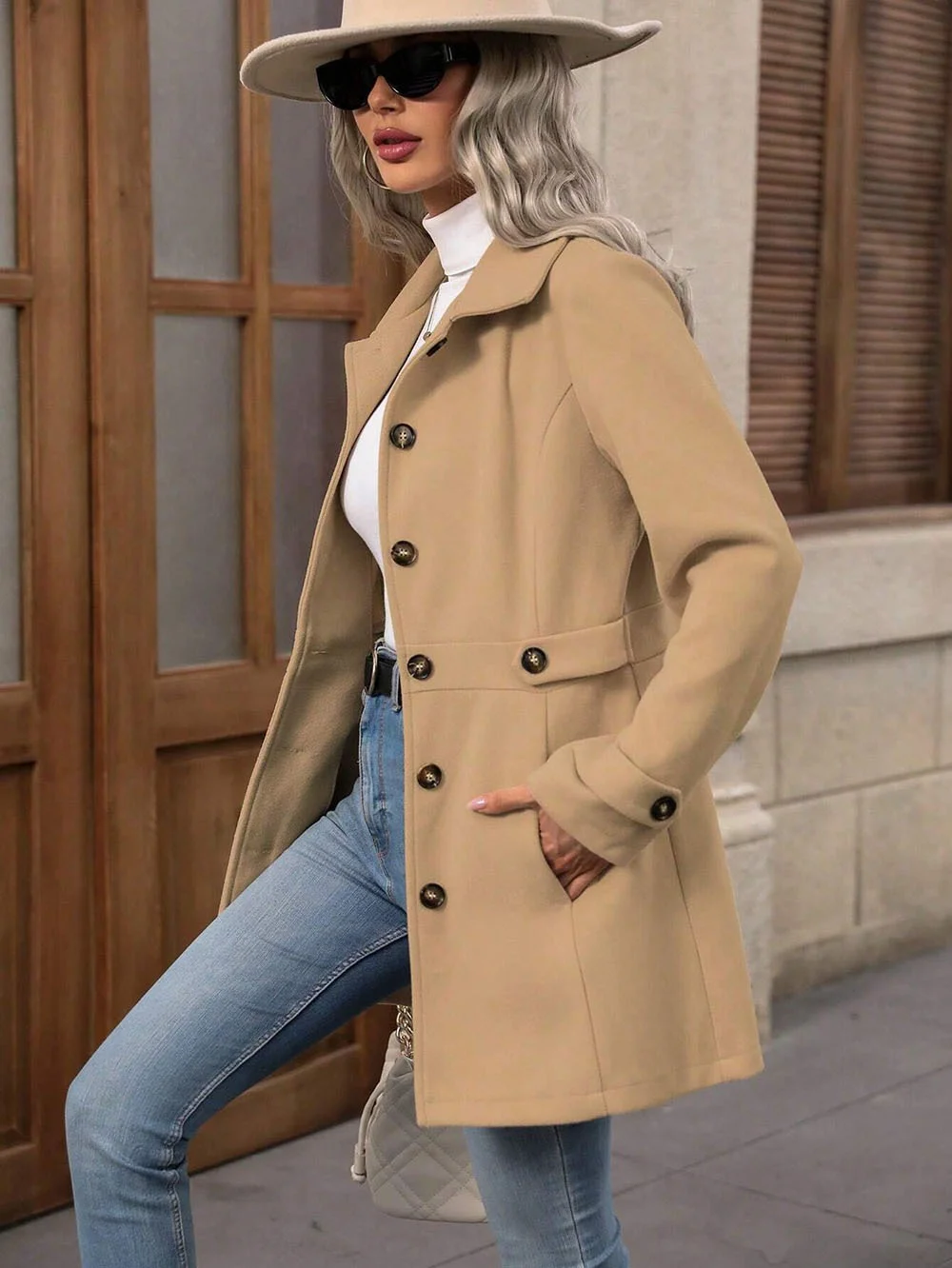 Damen Frühling/Herbst Oberbekleidung Lässig Unifarben Langarm Schalkragen Jacke