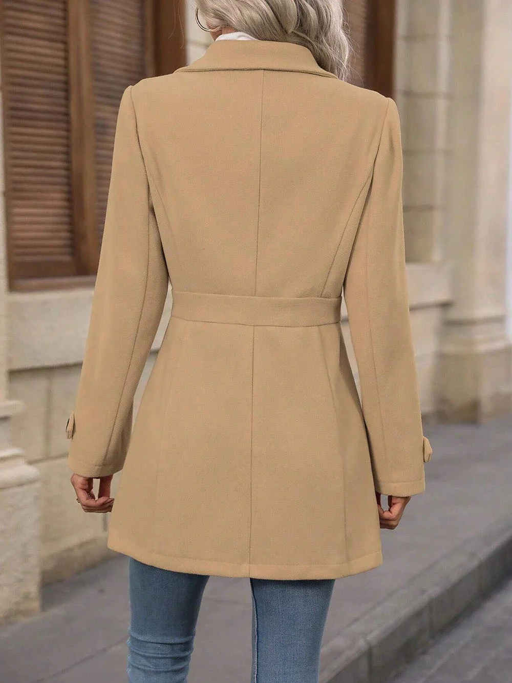 Damen Frühling/Herbst Oberbekleidung Lässig Unifarben Langarm Schalkragen Jacke