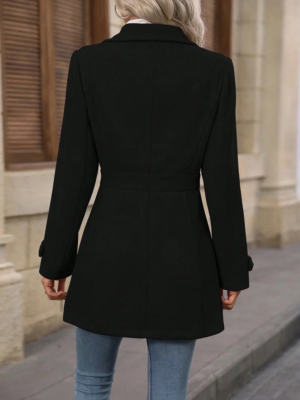 Damen Frühling/Herbst Oberbekleidung Lässig Unifarben Langarm Schalkragen Jacke