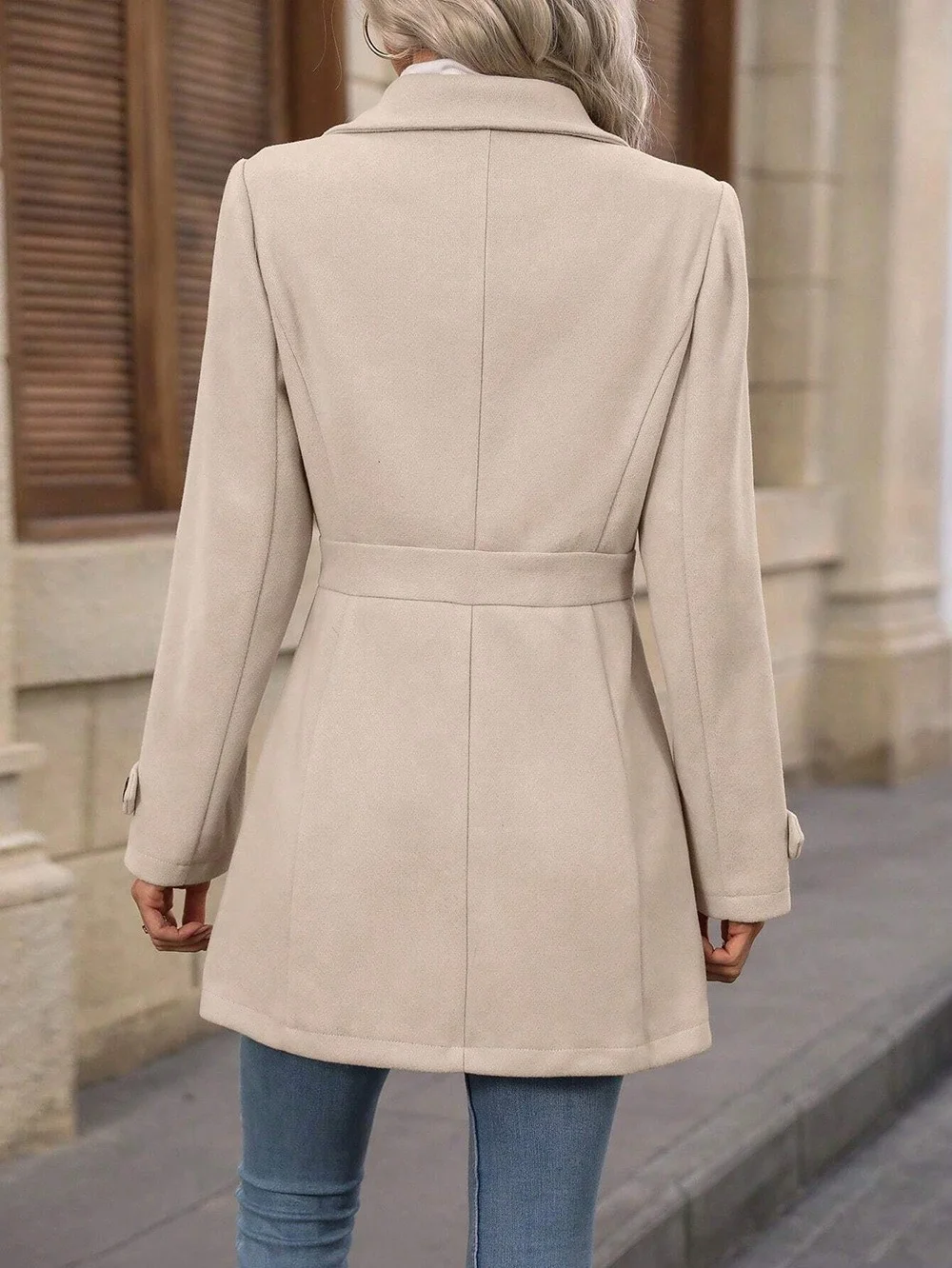 Damen Frühling/Herbst Oberbekleidung Lässig Unifarben Langarm Schalkragen Jacke