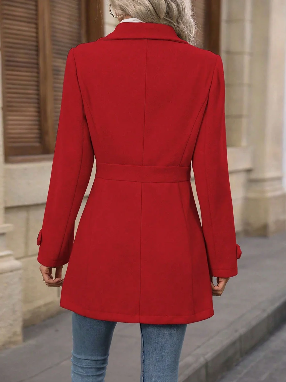Damen Frühling/Herbst Oberbekleidung Lässig Unifarben Langarm Schalkragen Jacke