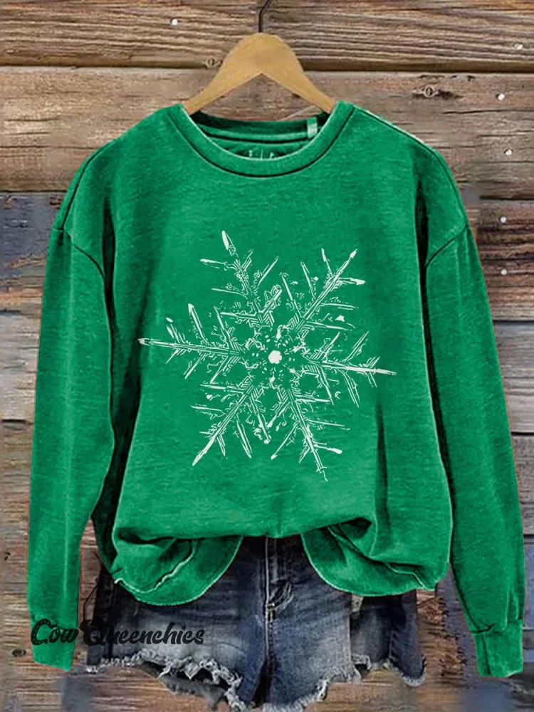 Lässig Rundhals Weihnachten Sweatshirt Print