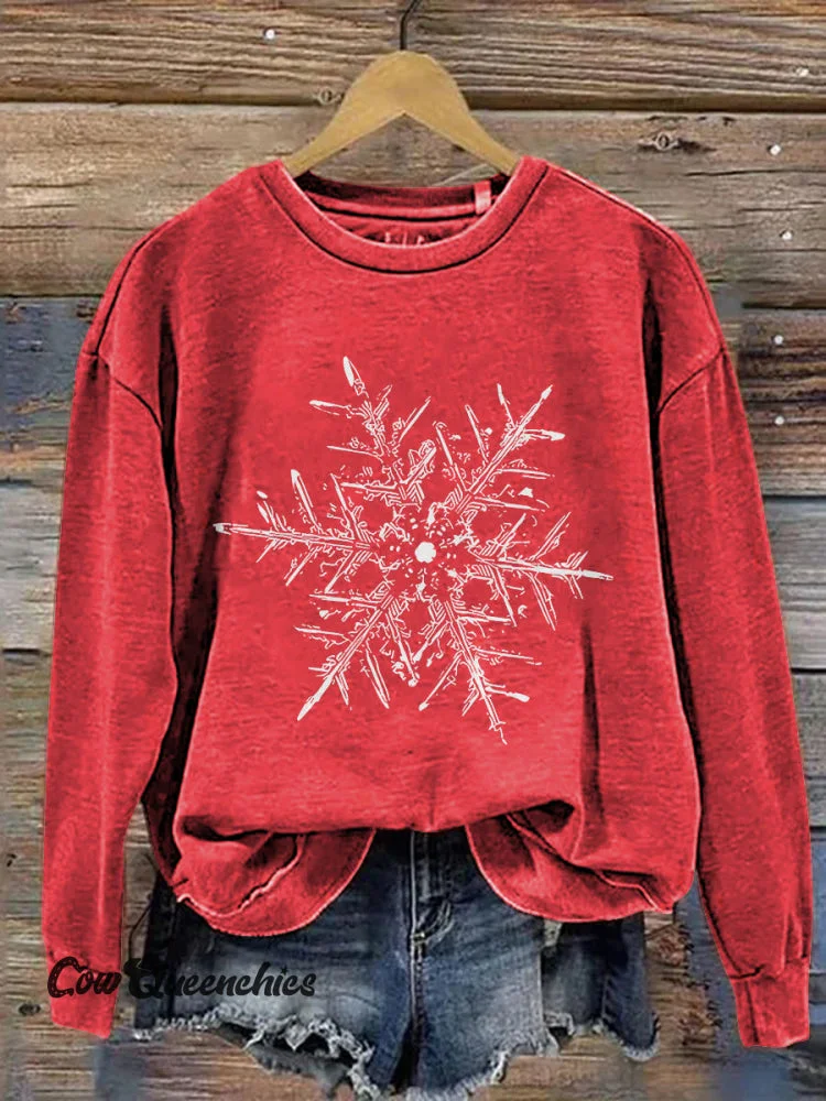 Lässig Rundhals Weihnachten Sweatshirt Print