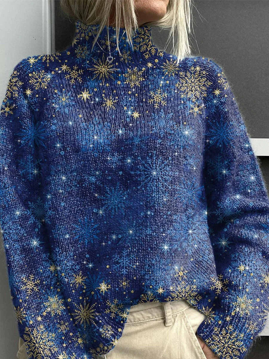 Damen Weihnachten Langarm Bequem Retro Print Pullover