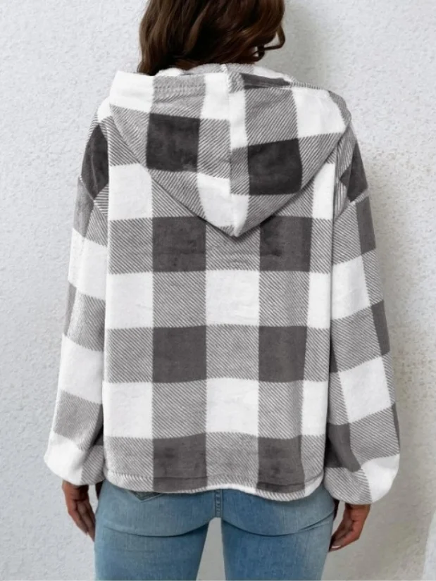 Retro Kapuze Geometrisch Sweatshirt Print