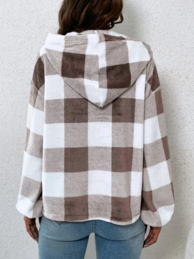 Retro Kapuze Geometrisch Sweatshirt Print