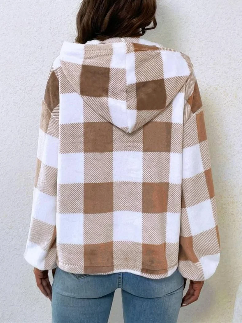 Retro Kapuze Geometrisch Sweatshirt Print