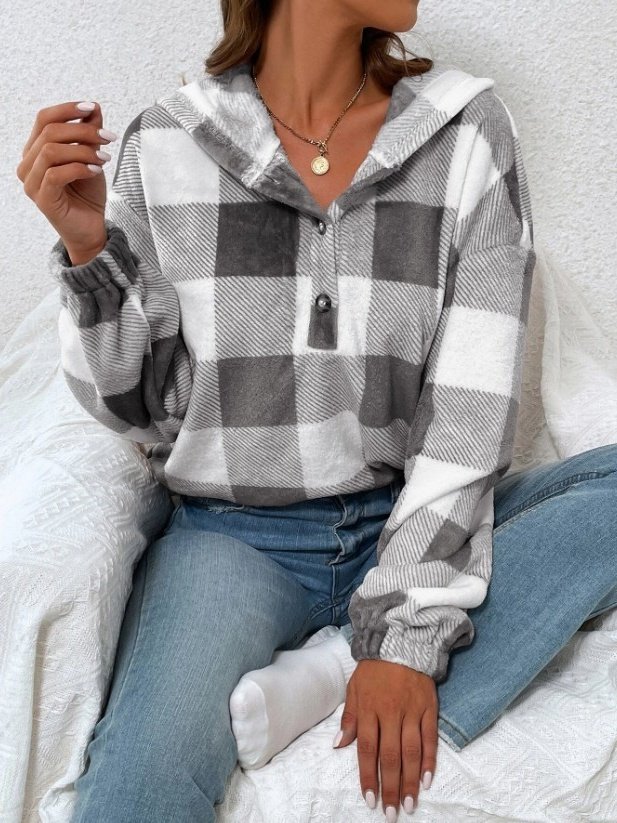 Retro Kapuze Geometrisch Sweatshirt Print