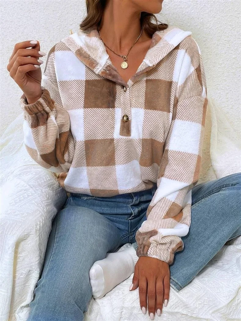 Retro Kapuze Geometrisch Sweatshirt Print