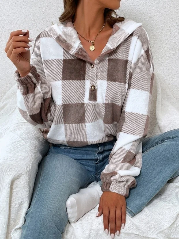Retro Kapuze Geometrisch Sweatshirt Print