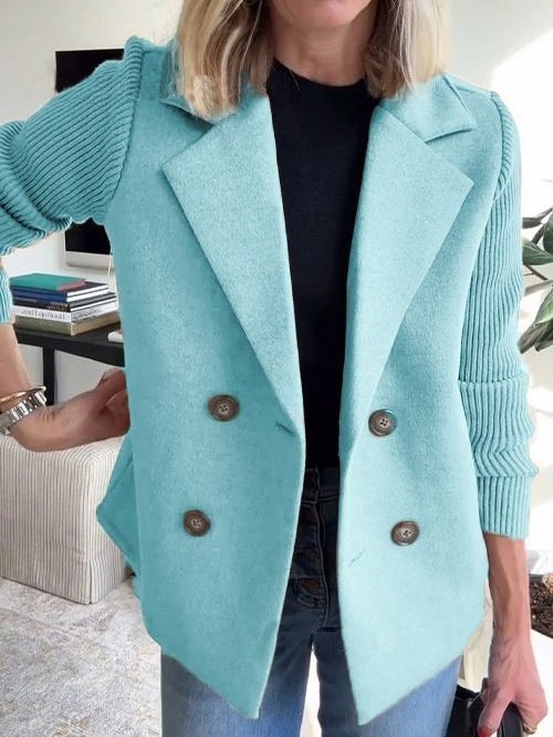 Damen Winter Oberbekleidung Lässig Nahtverarbeitung Unifarben Langarm Schalkragen Jacke