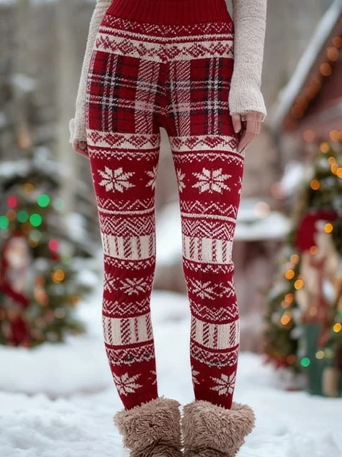 Damen Weihnachten Retro Frühling/Herbst Knöchelhose Leggings