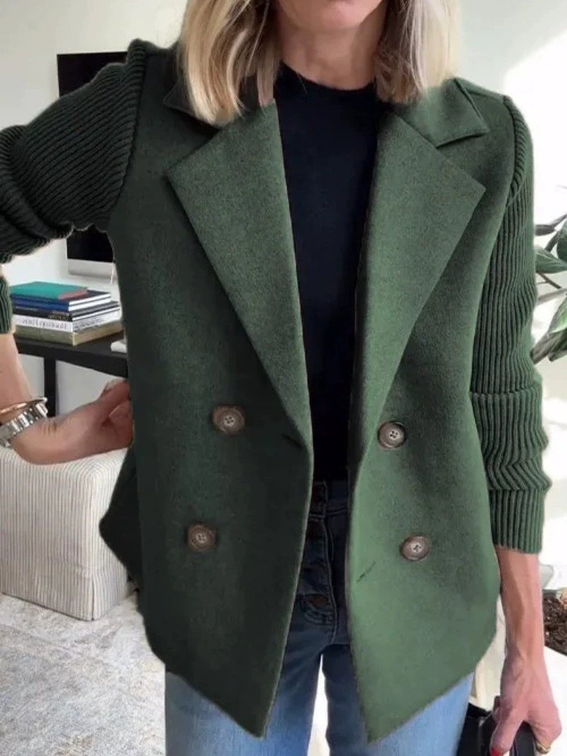 Damen Winter Oberbekleidung Lässig Nahtverarbeitung Unifarben Langarm Schalkragen Jacke