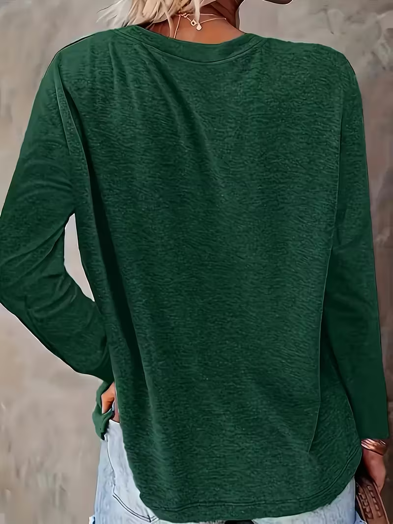 Lässig Weihnachten Rundhals Langarm T-Shirt