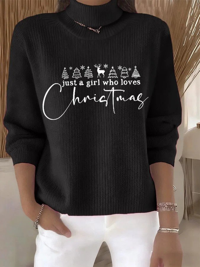Damen Weihnachten Langarm Bequem Retro Pullover