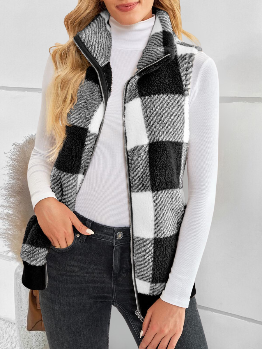 Polyester Baumwolle Stehkragen Elegant Tanktop