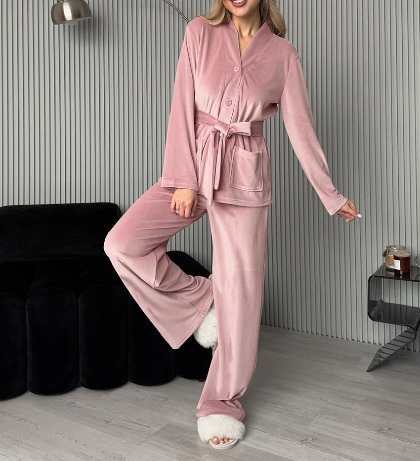 Damen Unifarben Zweiteiliges Set Täglich Langarm Lässig Frühling/Herbst Bluse mit Hose Matching Set