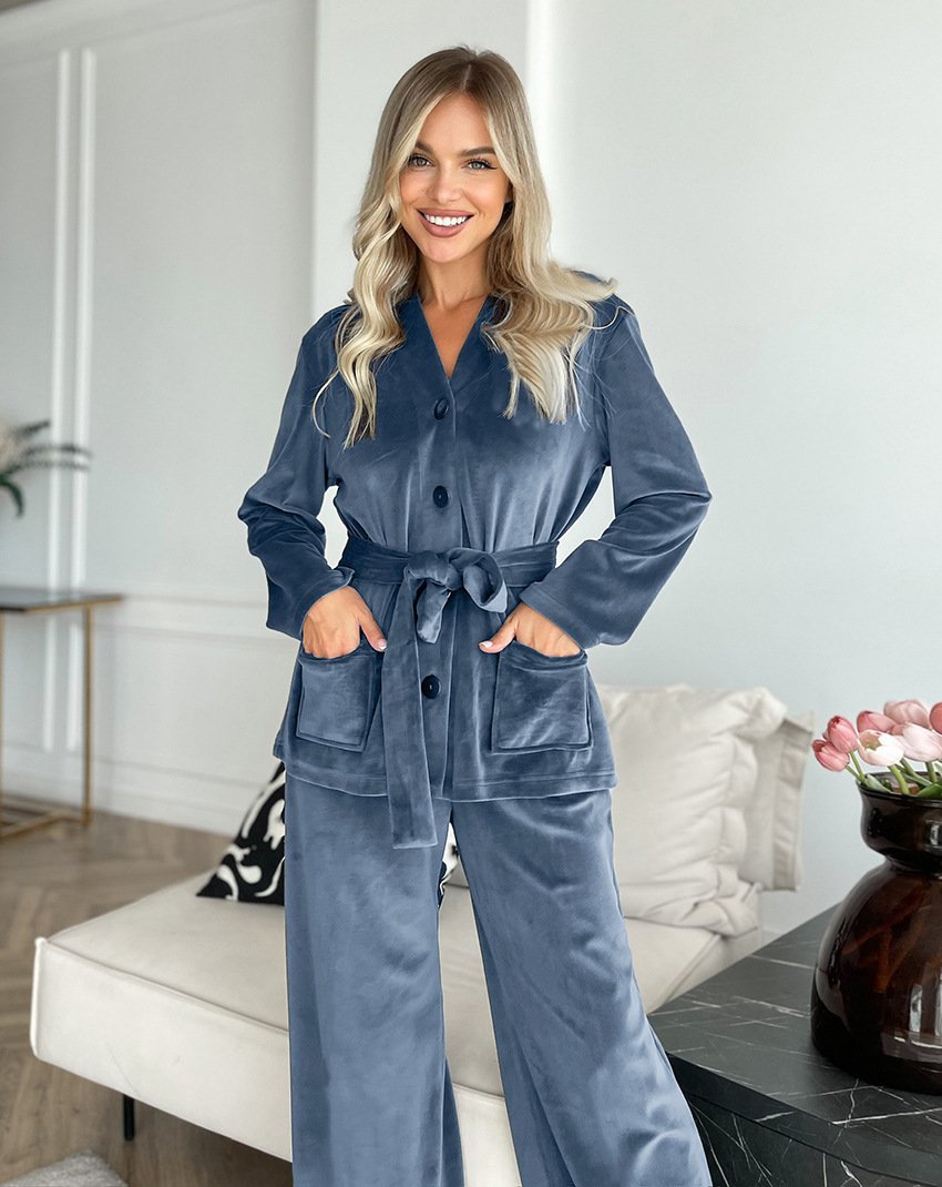 Damen Unifarben Zweiteiliges Set Täglich Langarm Lässig Frühling/Herbst Bluse mit Hose Matching Set