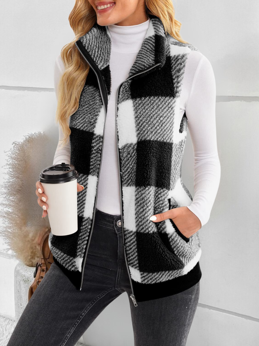 Polyester Baumwolle Stehkragen Elegant Tanktop